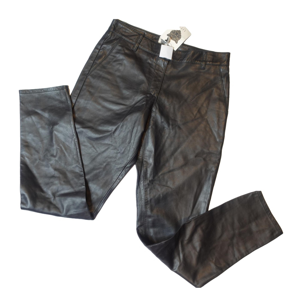 Women's Lita by Ciara Real Lamb Leather Pants, Size 28, Black NWT $598 - Picture 9 of 9